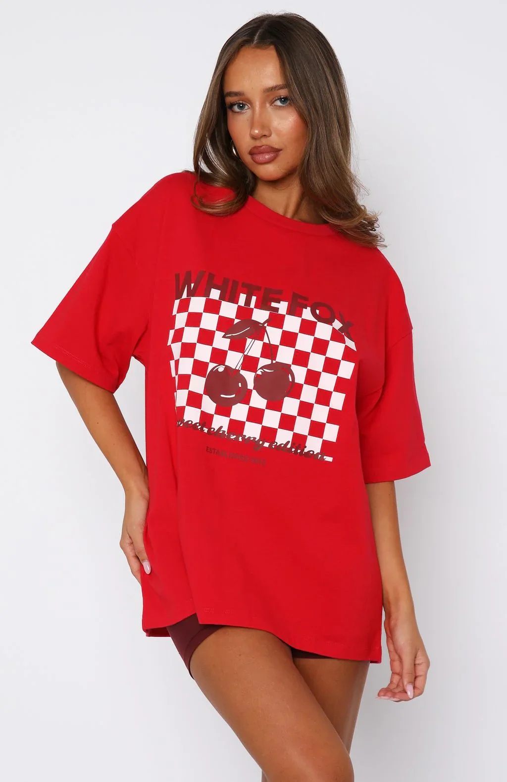 Sweet Cherry Edition Oversized Tee Red - luluinthesky