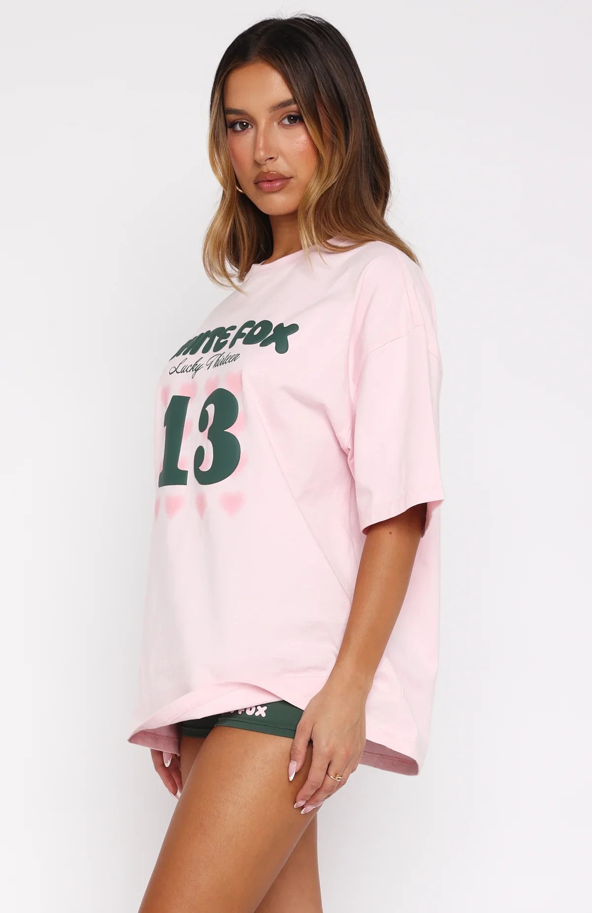 Lucky Thirteen Charise Oversized Tee Soft Pink - luluinthesky