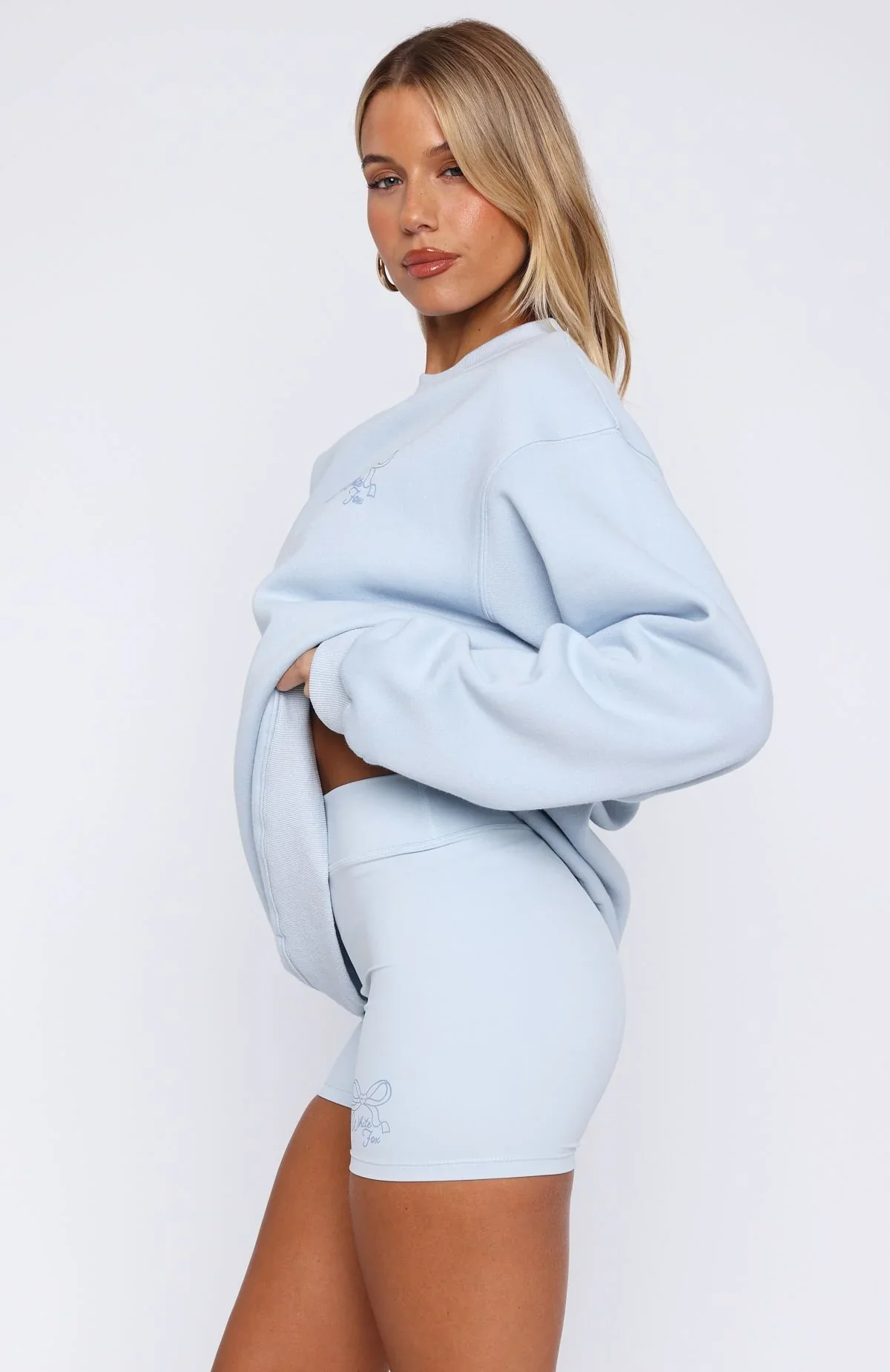 Love You Forever Bike Shorts Baby Blue - luluinthesky