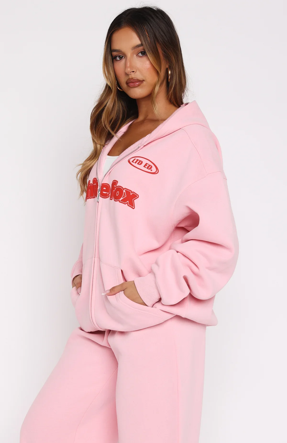 Ready To Go Zip Front Hoodie Pink - luluinthesky