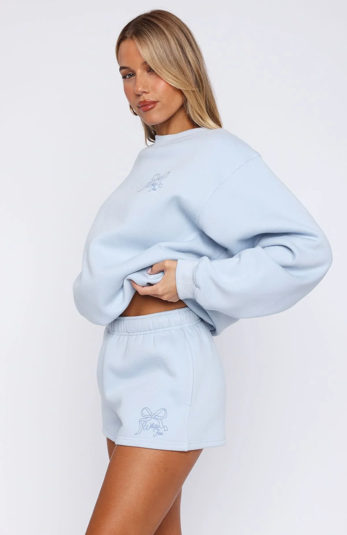 Love You Forever Lounge Shorts Baby Blue - luluinthesky