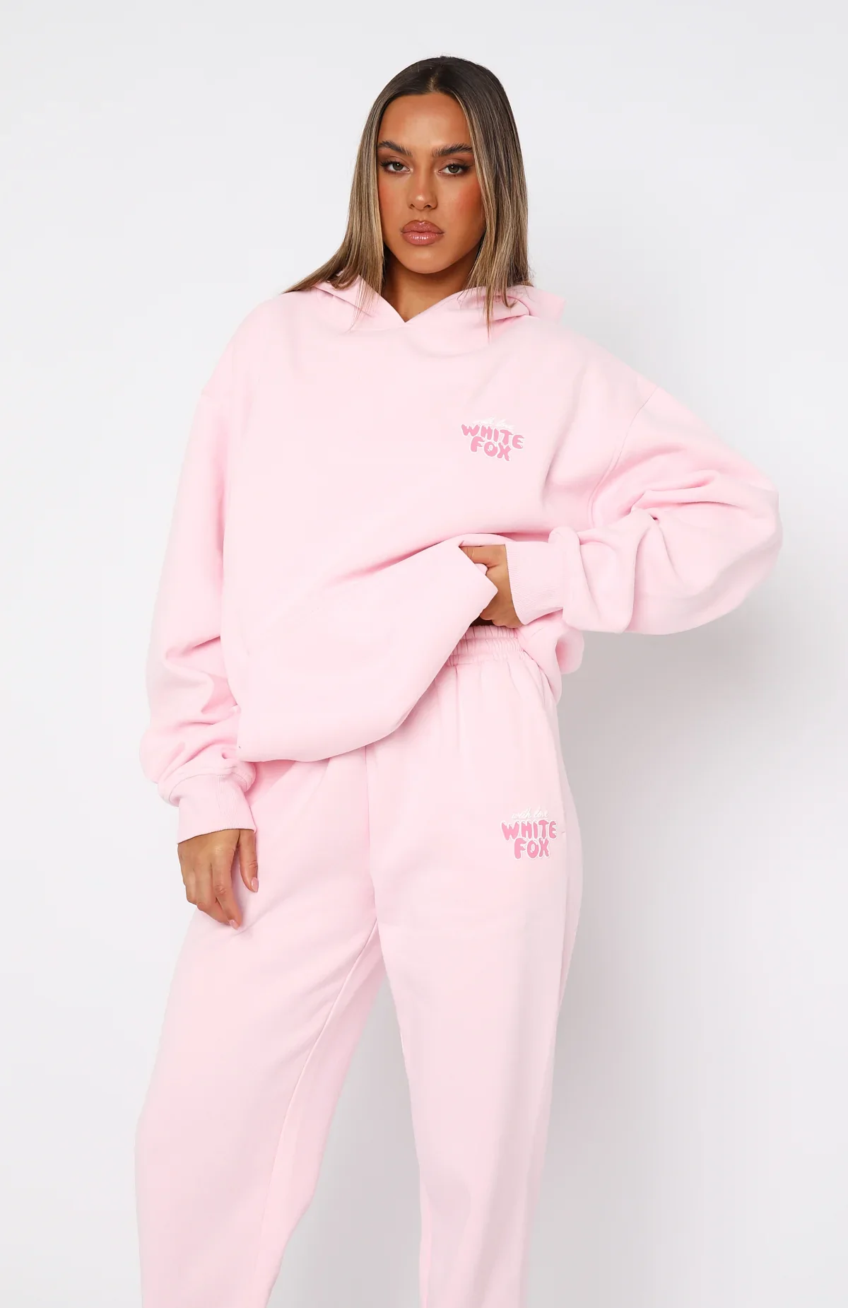 With Love Always Oversized Hoodie Baby Pink - luluinthesky