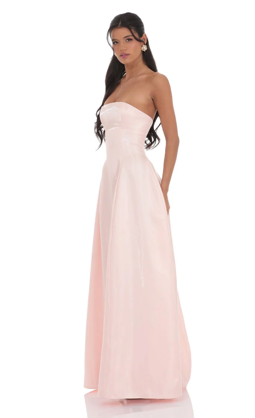 Sheen Empire Waist Maxi Dress in Pink - luluinthesky