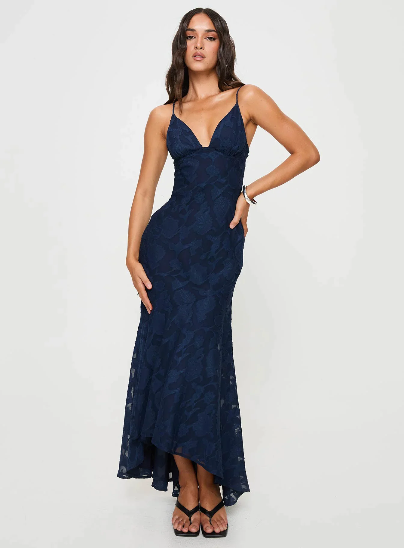 Cyrene Maxi Dress Navy - luluinthesky