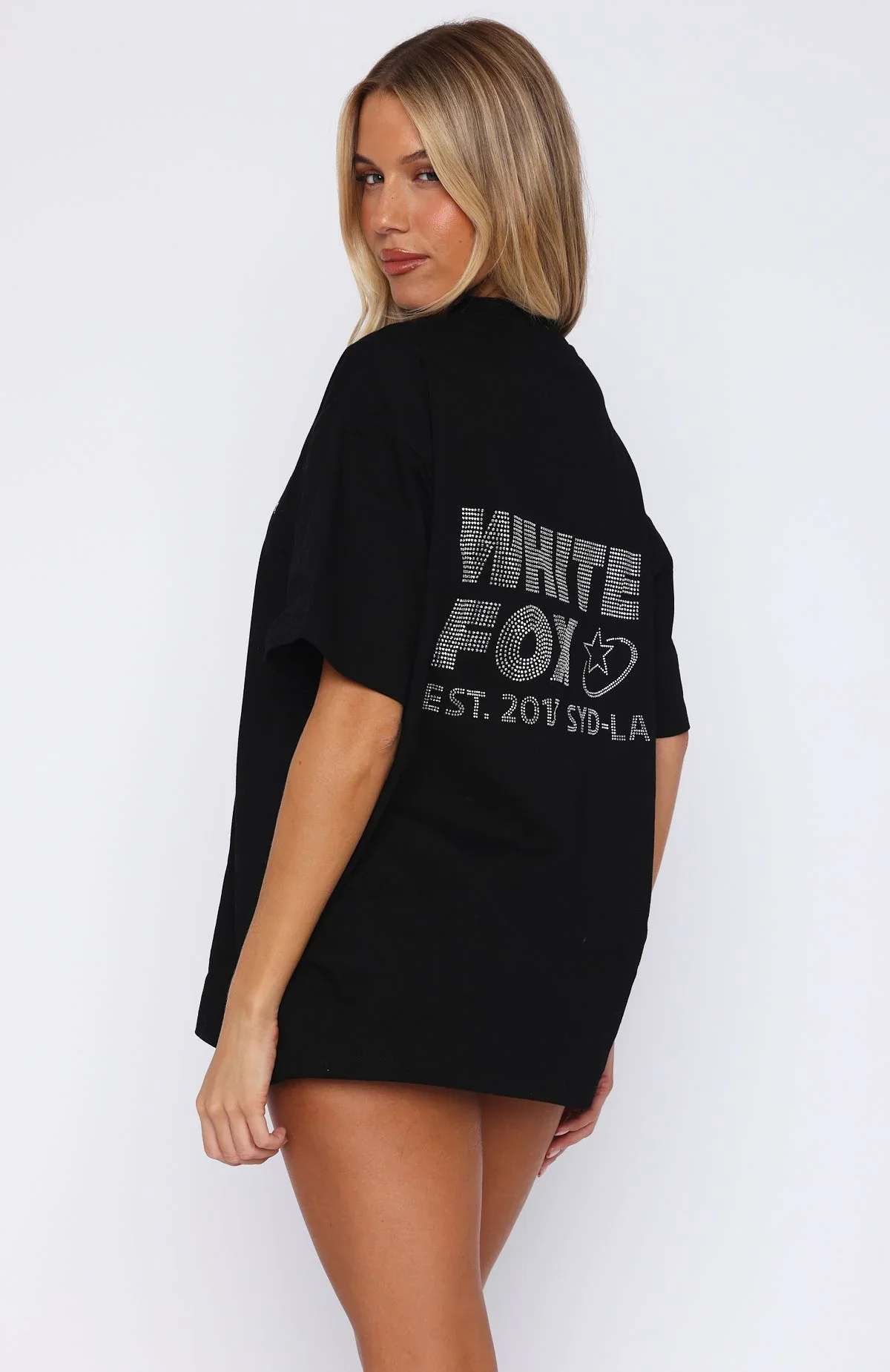 Always Shining Oversized Tee Black - luluinthesky
