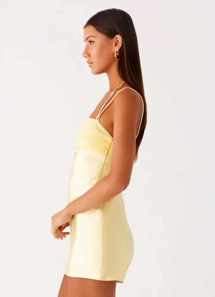 Belize Mini Dress - Lemon - luluinthesky