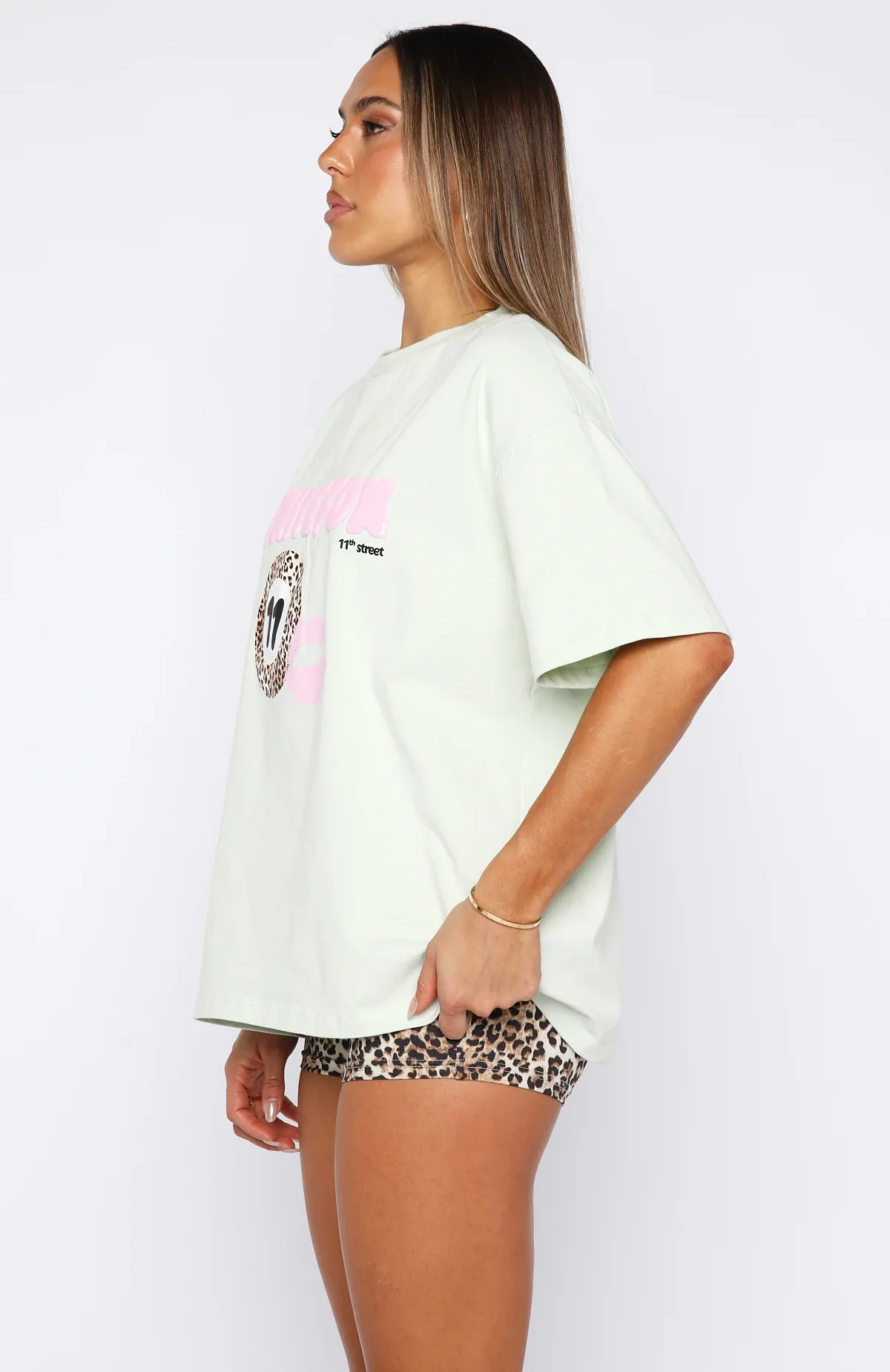 11th Street Concrete Jungle Oversized Tee Iced Matcha - luluinthesky