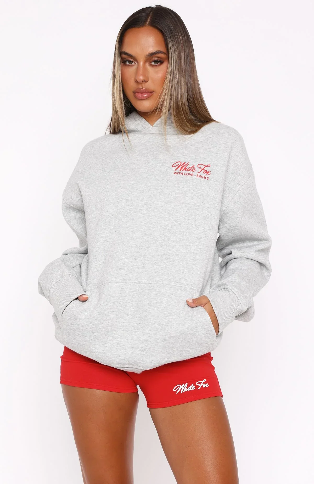 With Love & Kisses Oversized Hoodie Dark Grey Marle - luluinthesky