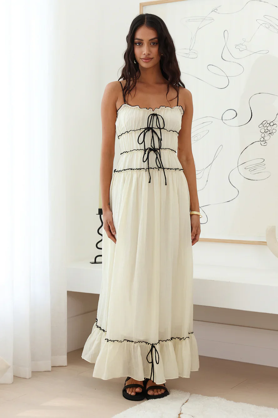 Understand It Maxi Dress Cream - luluinthesky