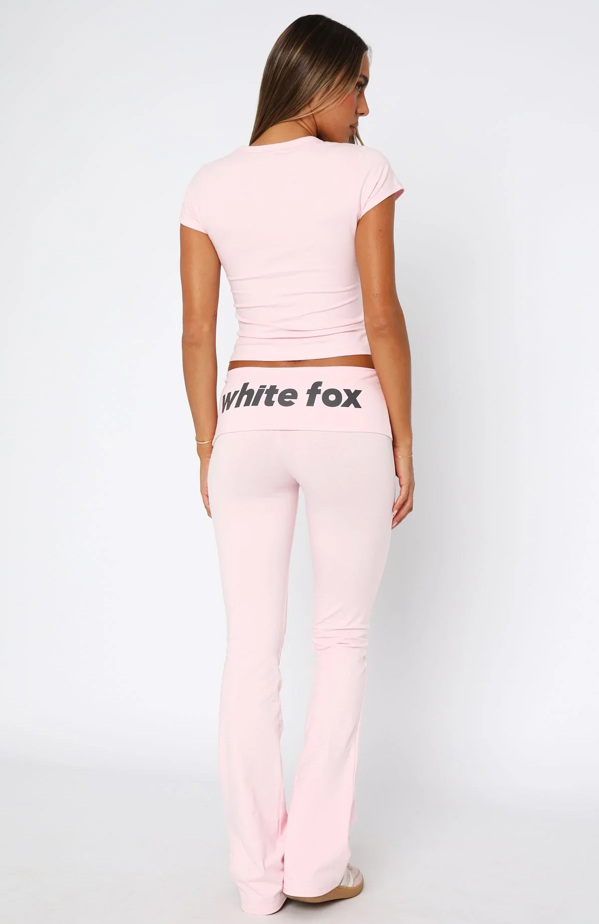 From The Archives Gigi Fold Over Flare Pants Pink - luluinthesky