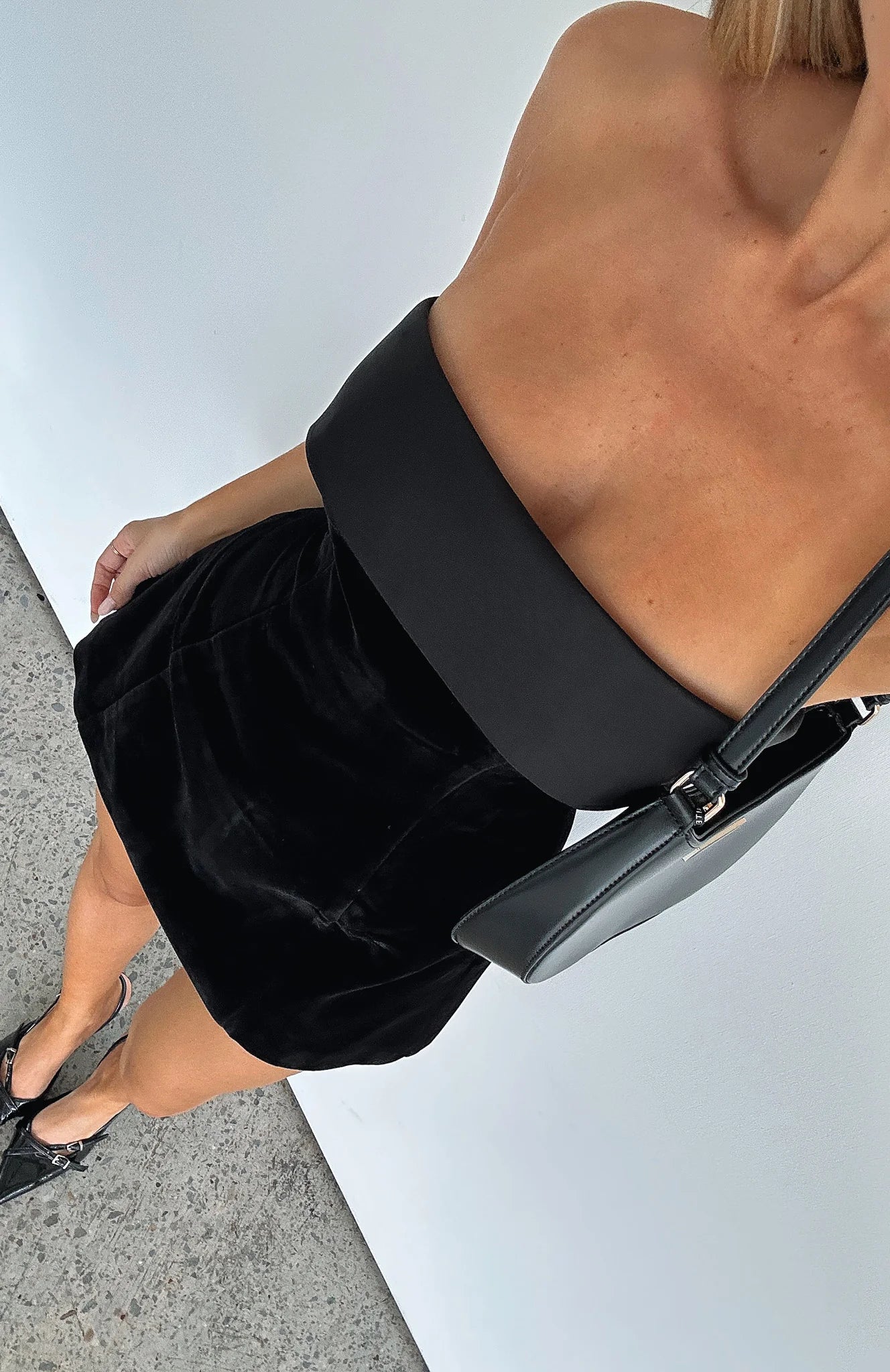 Let Loose Strapless Mini Dress Black - luluinthesky