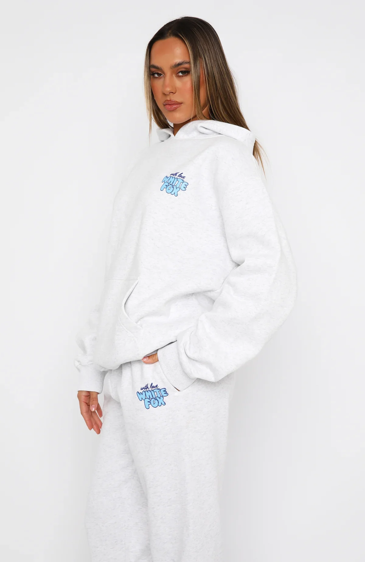 With Love Always Oversized Hoodie Grey Marle - luluinthesky