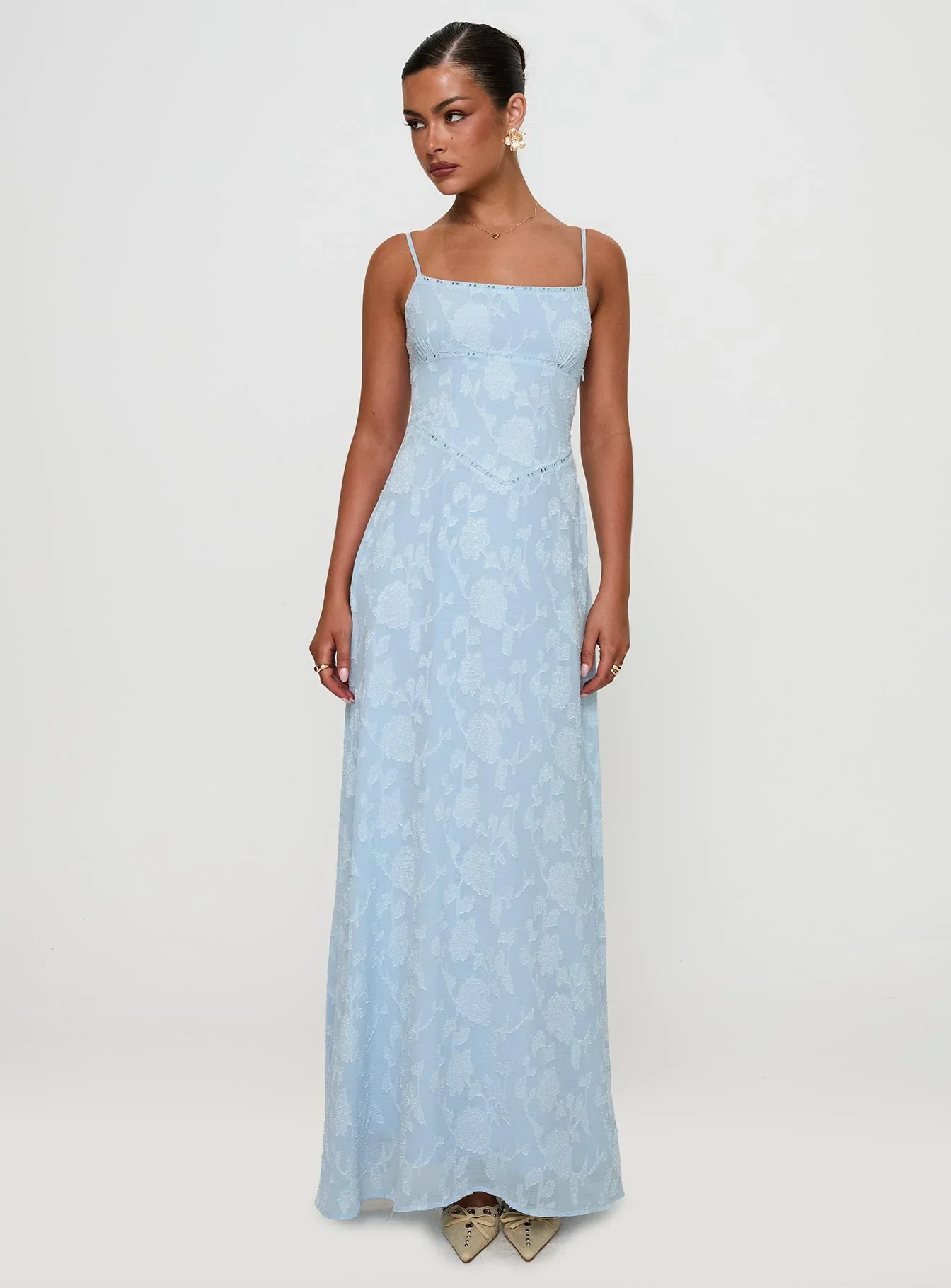 South Of France Maxi Dress Blue Petite - luluinthesky
