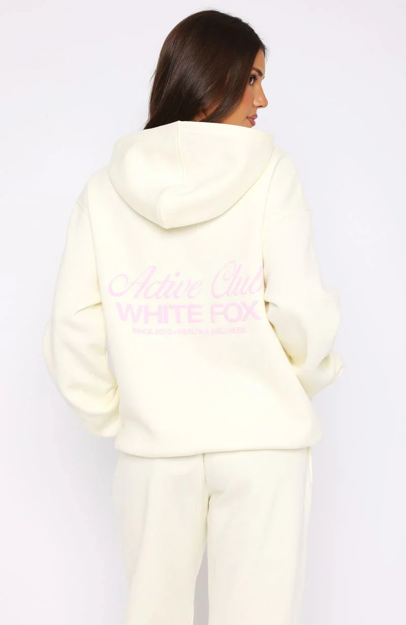 Active Club Oversized Hoodie Off White - luluinthesky