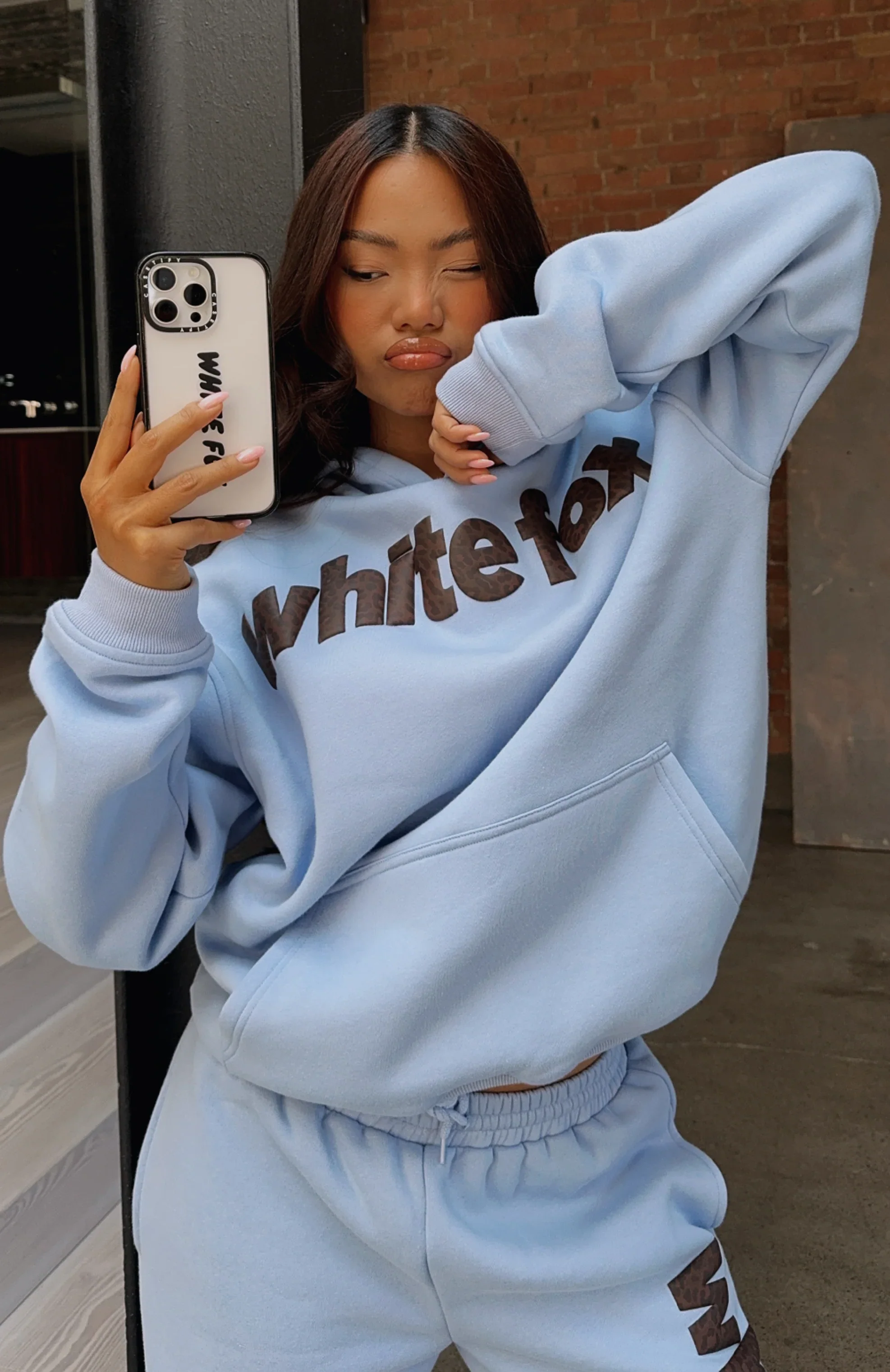 From The Archives Allora Oversized Hoodie Blue - luluinthesky