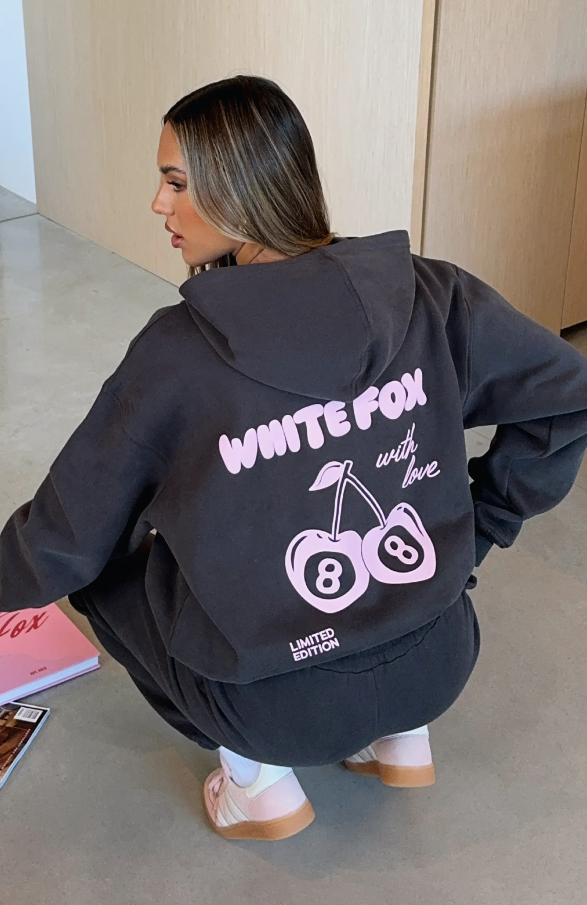 With Love In The Moment Oversized Hoodie Charcoal - luluinthesky