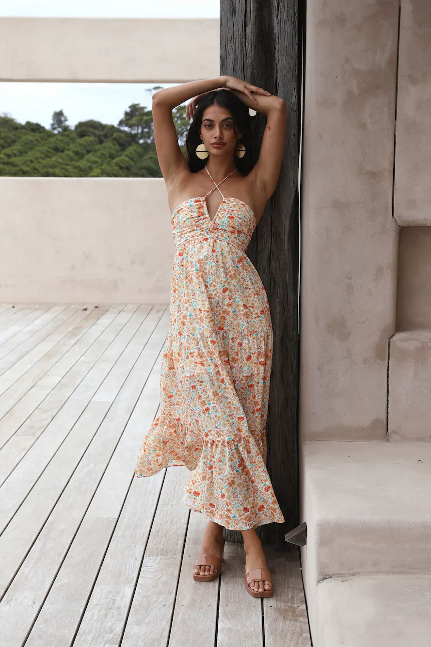 Summer in Paradise Maxi Dress orange - luluinthesky