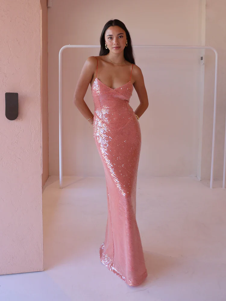 New Romantics Andy Diamond Bodice Maxi Dress in Calypso - luluinthesky