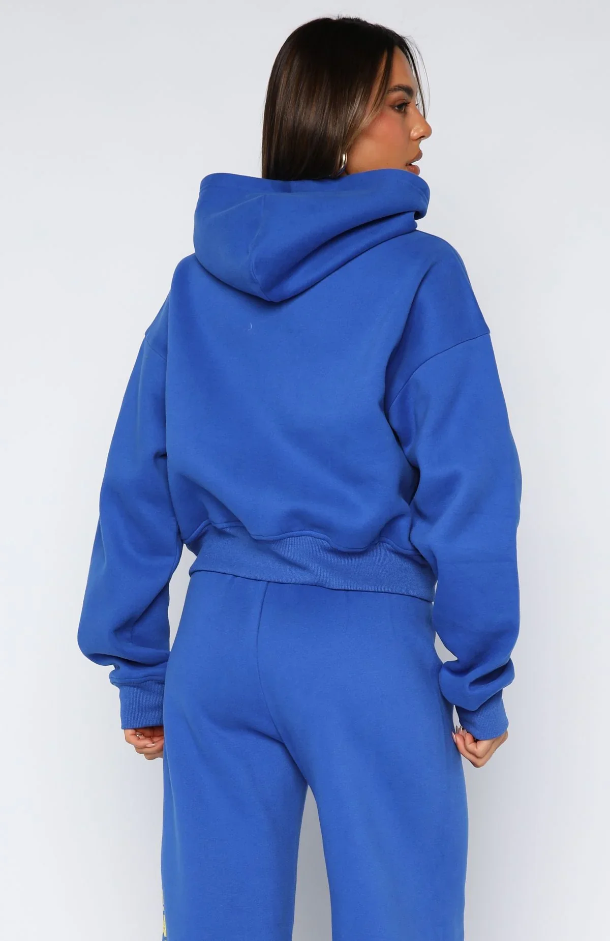 Brand New Start Boxy Zip Front Hoodie Electric Blue - luluinthesky