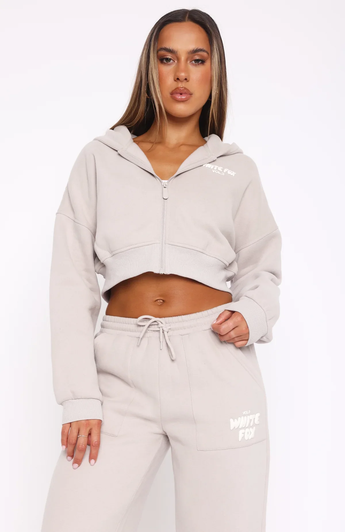 Offstage Cropped Zip Hoodie Moon - luluinthesky