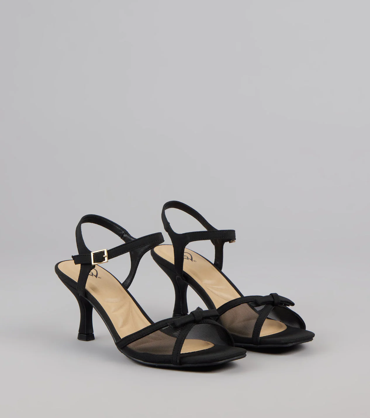 Flirty And Fancy Mesh Bow Kitten Heels - luluinthesky