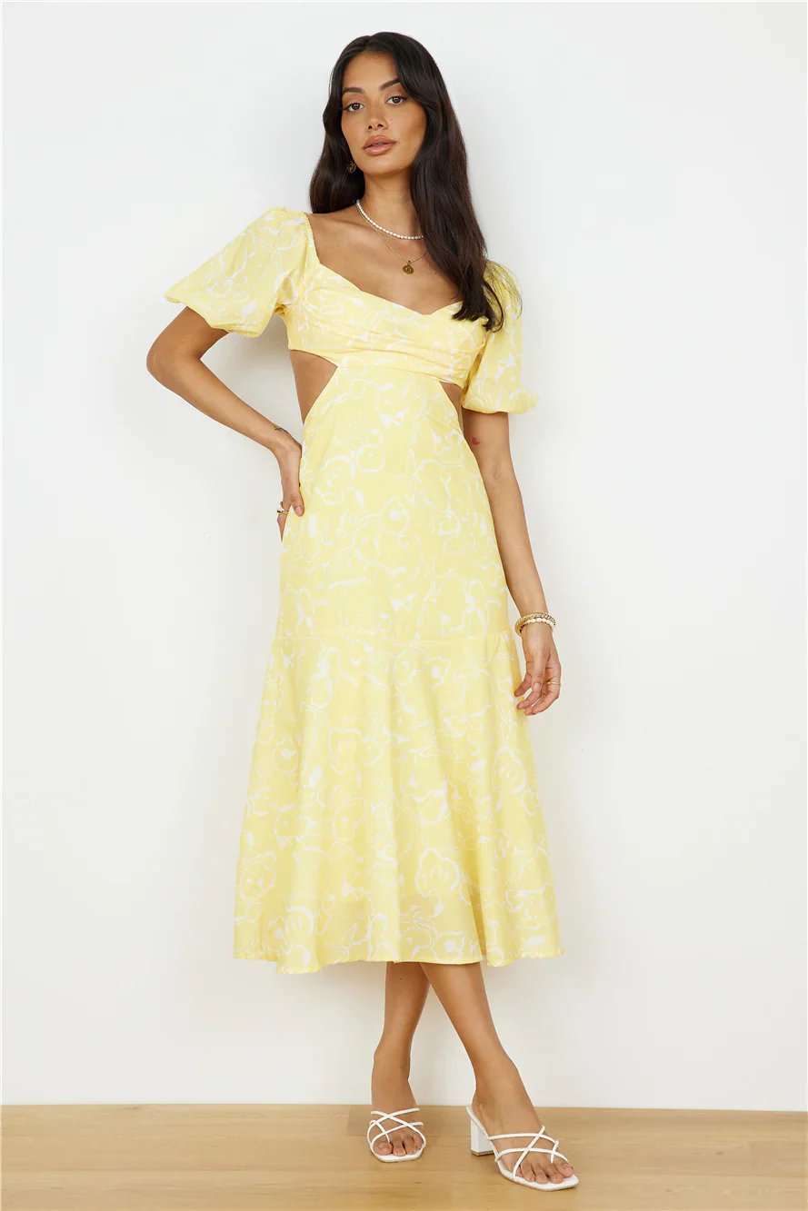 Back From Florence Maxi Dress Yellow - luluinthesky