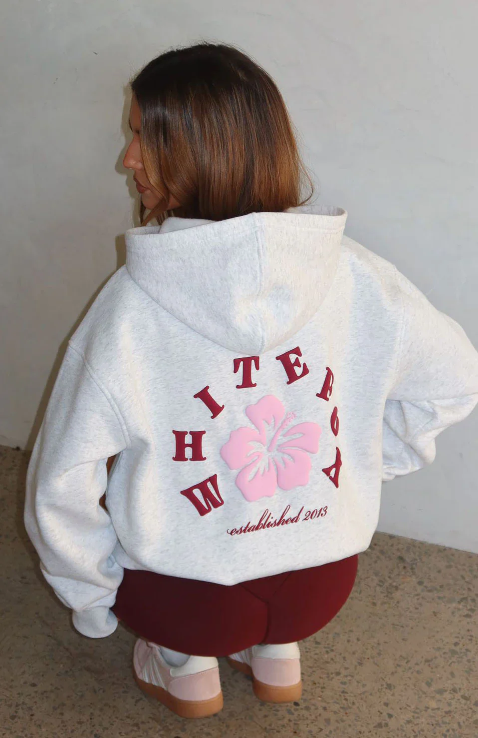 Keep Blooming Oversized Hoodie Grey Marle - luluinthesky