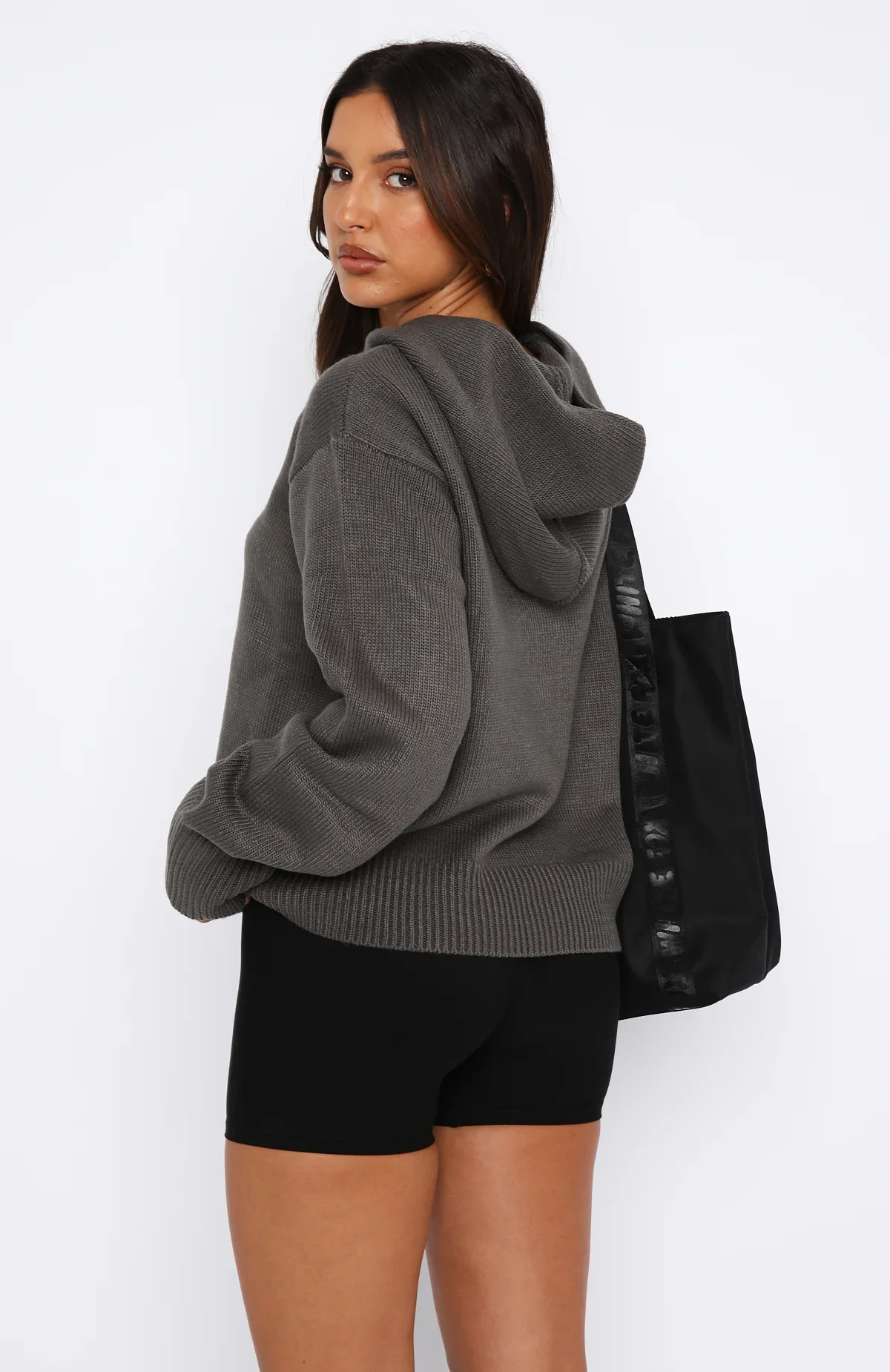 It's Cool Knit Hoodie Charcoal - luluinthesky
