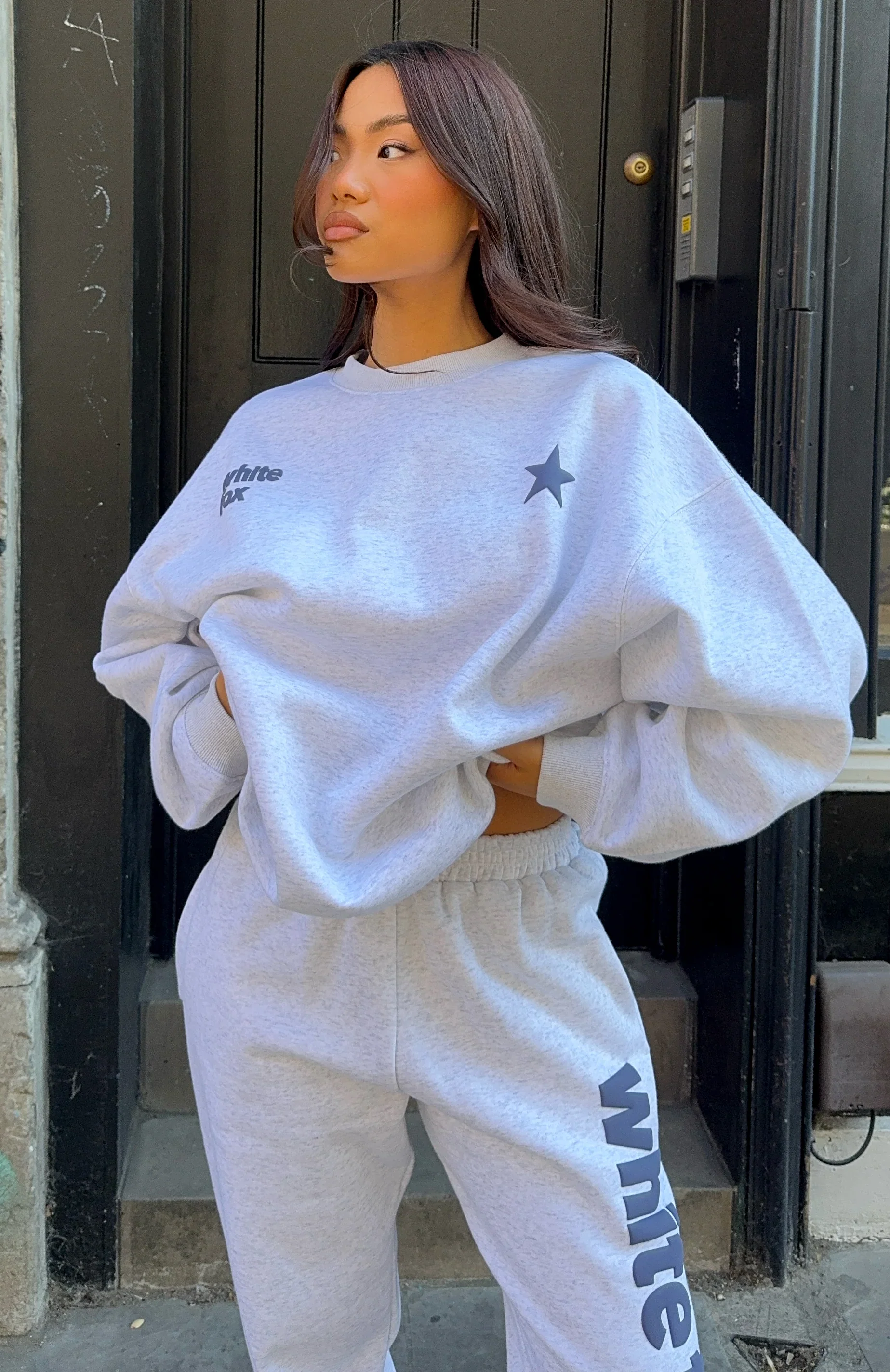 From The Archives Freya Oversized Sweater Grey Marle - luluinthesky