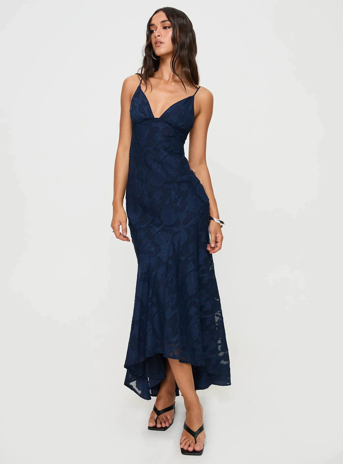 Cyrene Maxi Dress Navy - luluinthesky