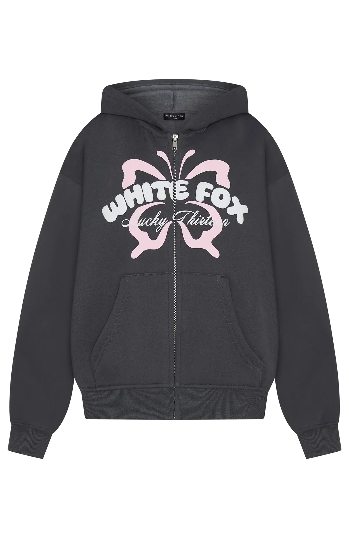 Lucky Thirteen Audrina Boxy Zip Front Hoodie Volcanic - luluinthesky