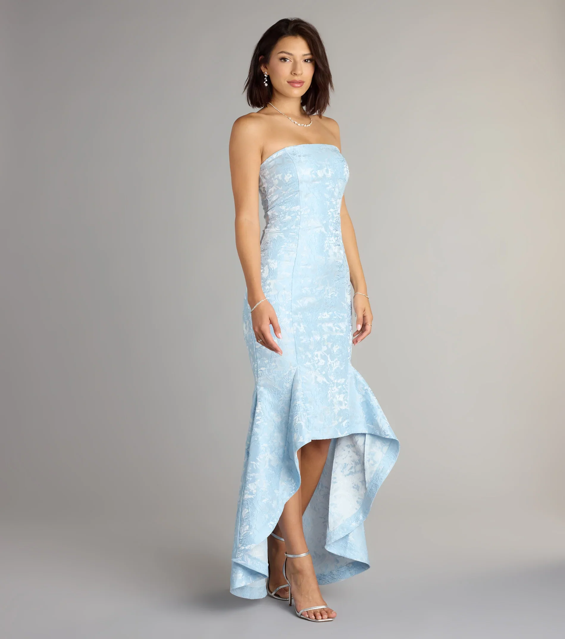 Luna Floral High Low Mermaid Formal Dress - luluinthesky