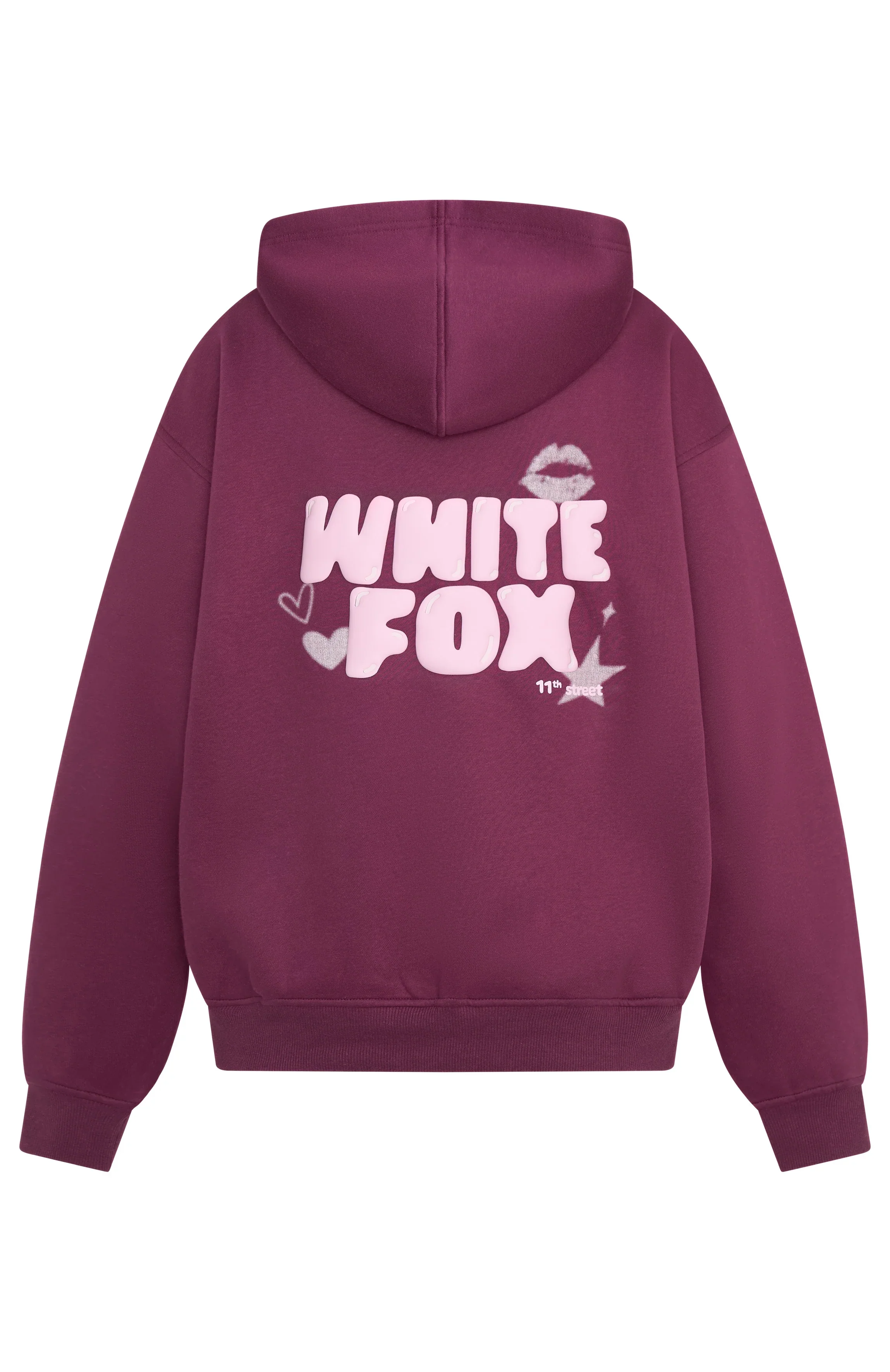 11th Street Sweet Kisses Oversized Hoodie Very Berry - luluinthesky