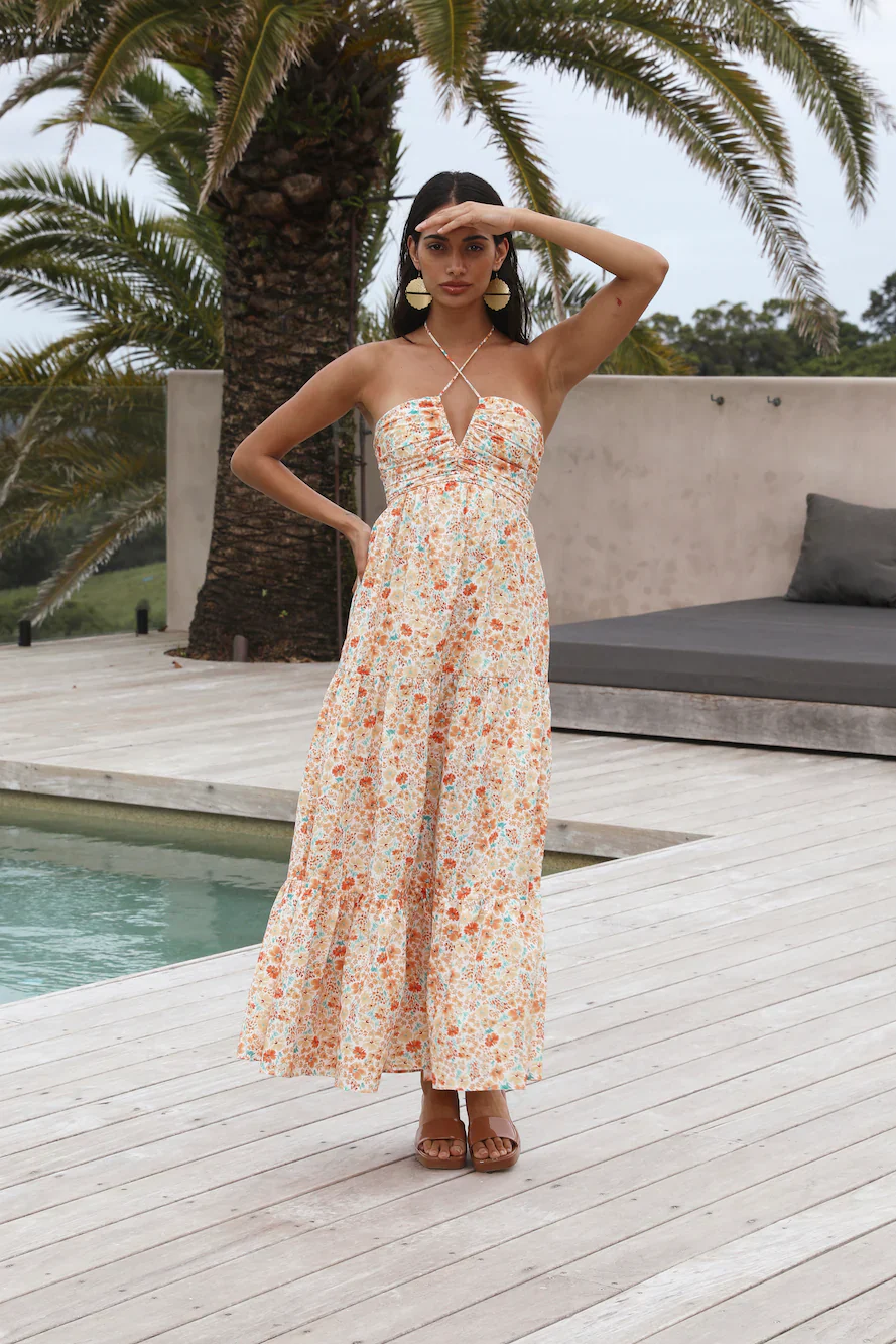 Summer in Paradise Maxi Dress orange - luluinthesky