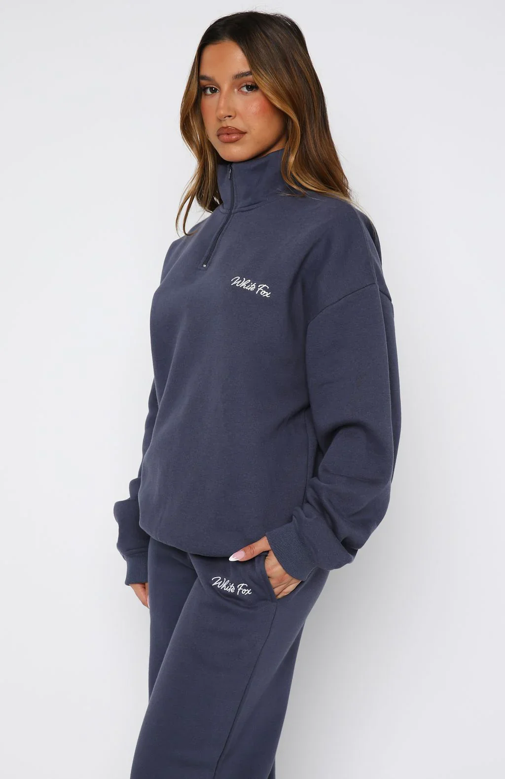 Match Your Words Zip Front Sweater Navy - luluinthesky
