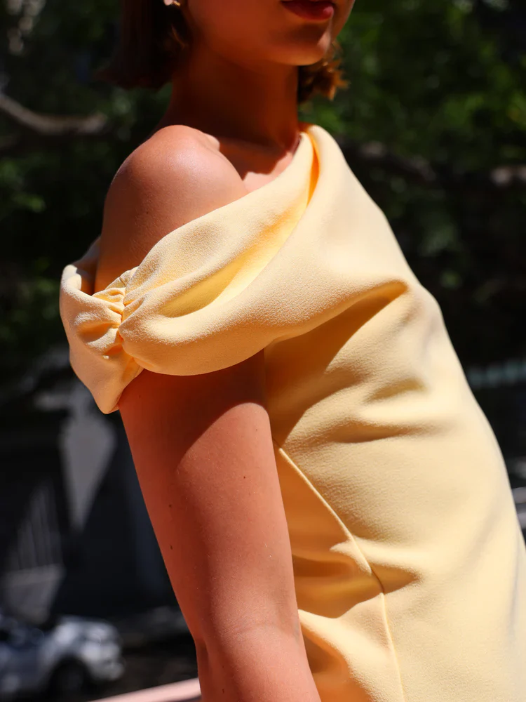 By Nicola Aurelie Mini Dress in Lemon - luluinthesky