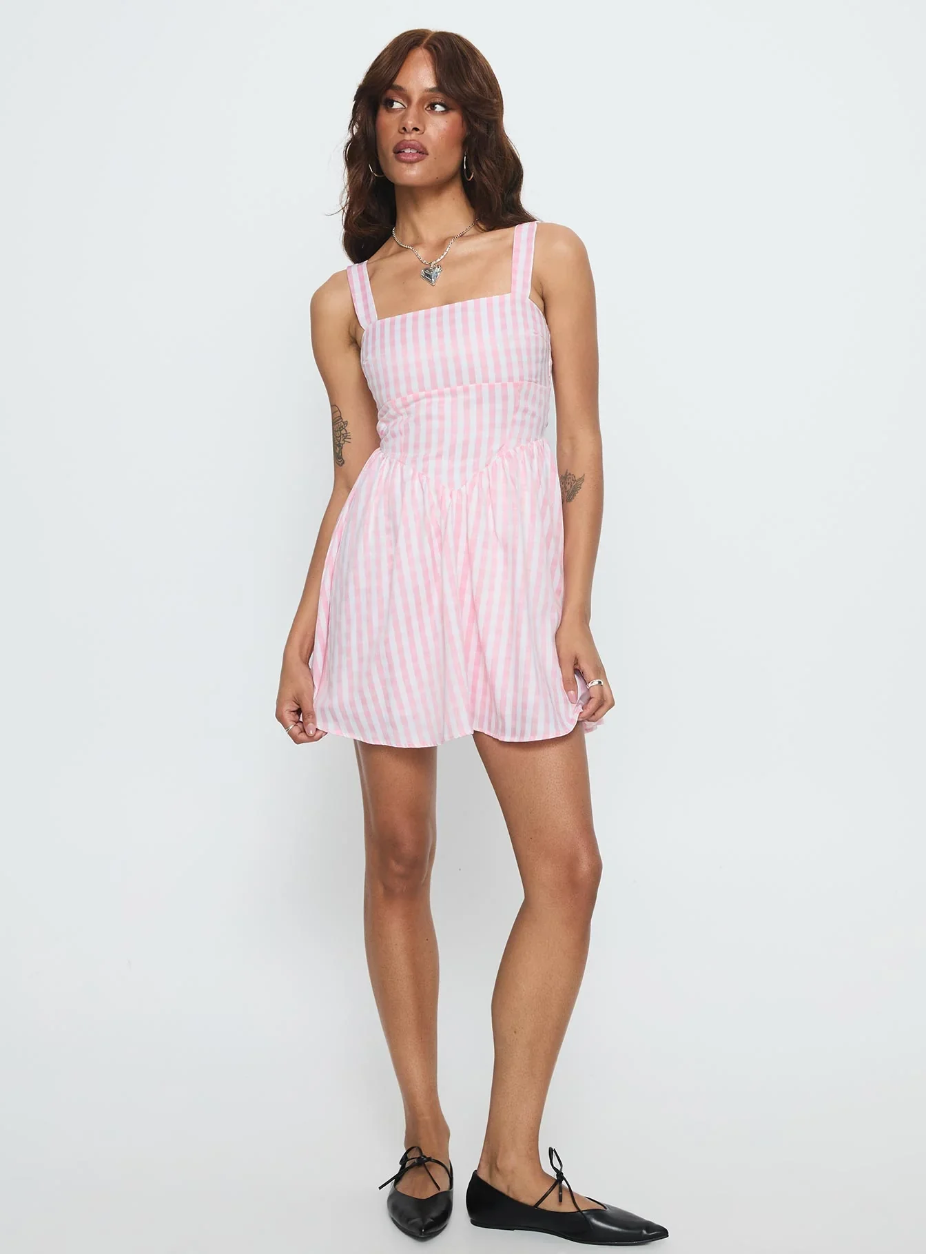 Yoselyn Pleat Mini Dress Pink Check - luluinthesky
