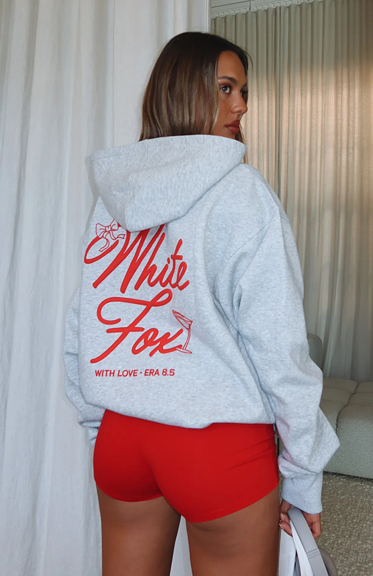 With Love & Kisses Oversized Hoodie Dark Grey Marle - luluinthesky