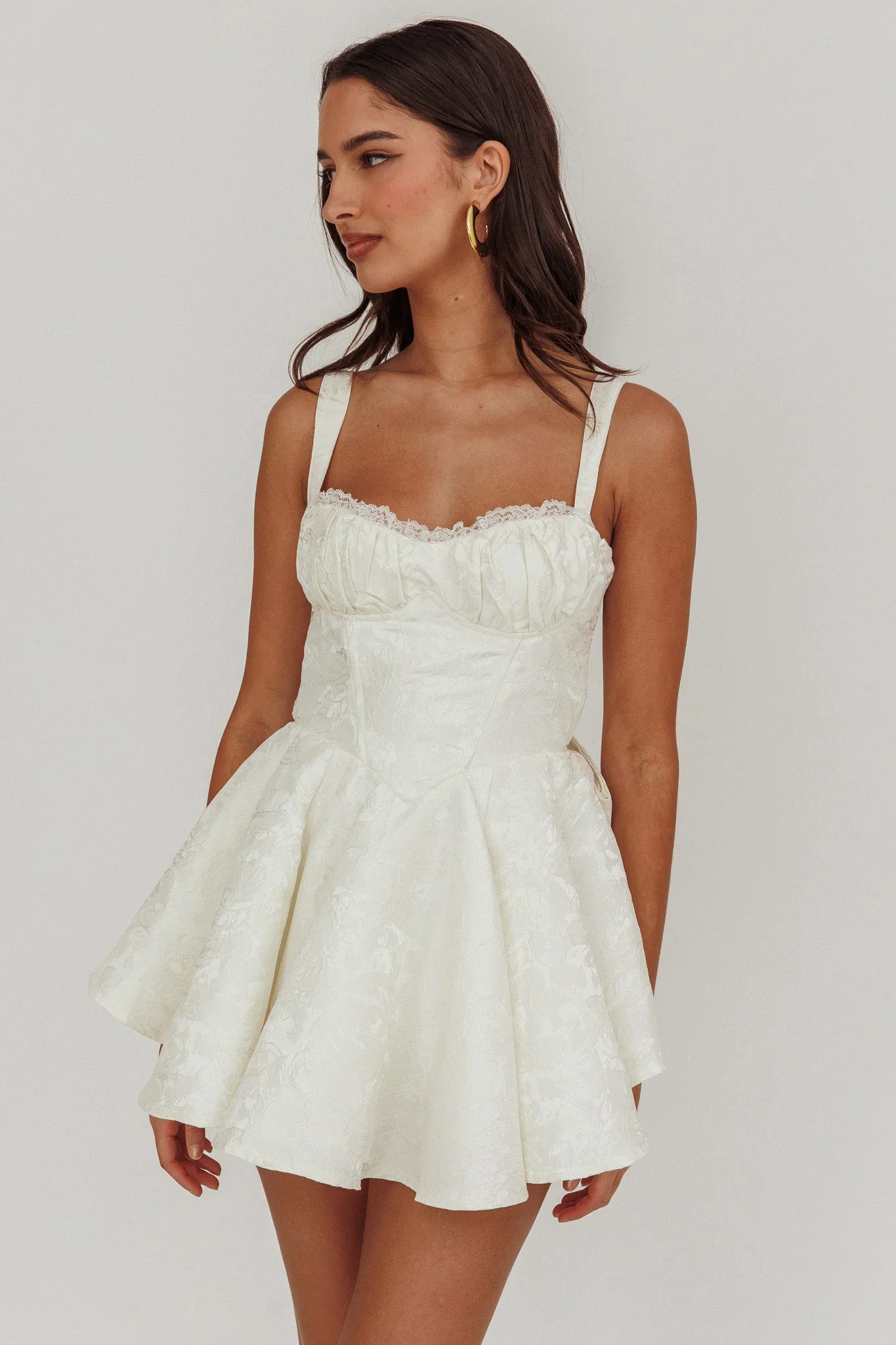 All To You Jacquard Bow Romper White - luluinthesky