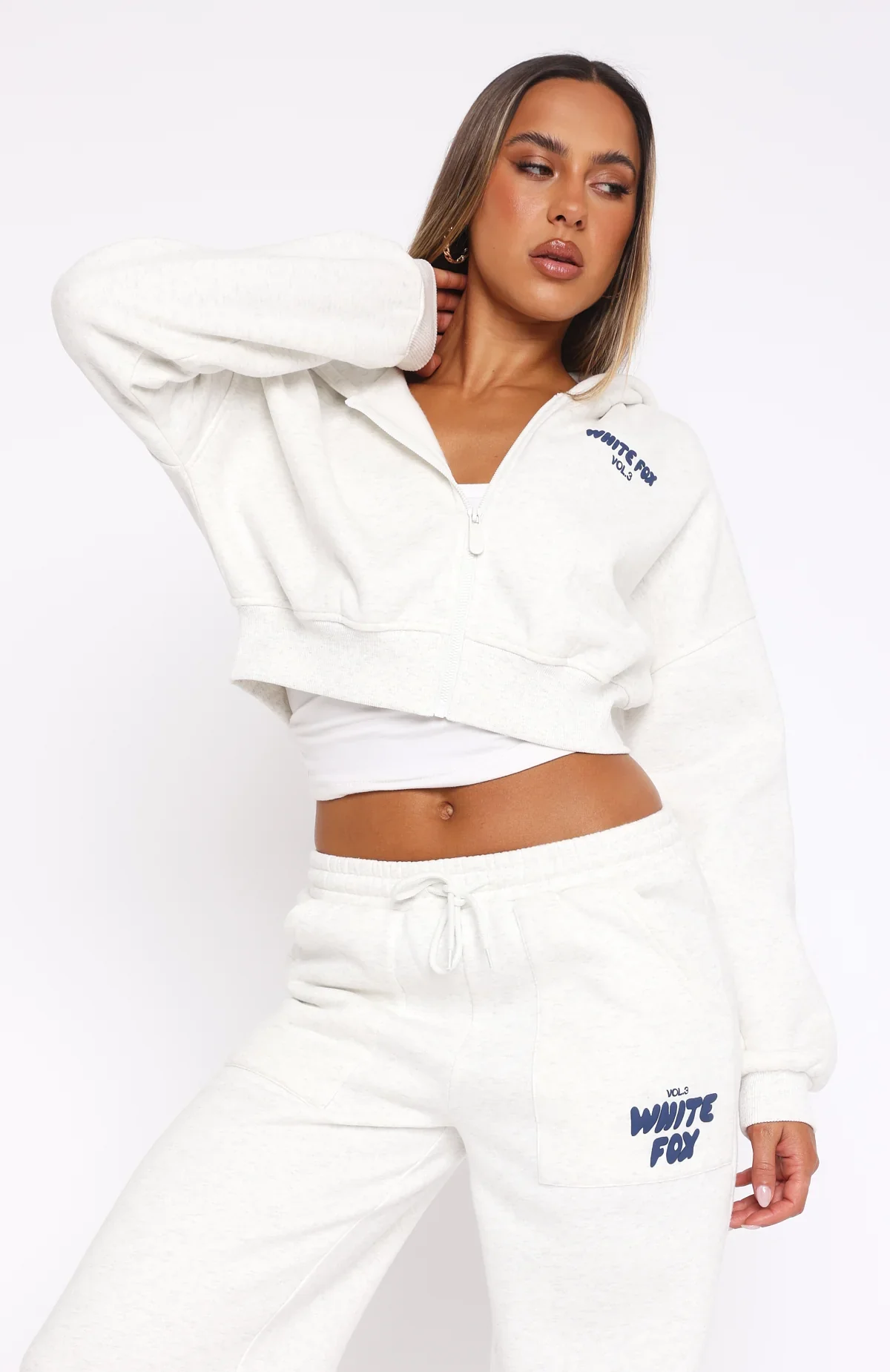 Offstage Cropped Zip Hoodie Mineral Grey - luluinthesky