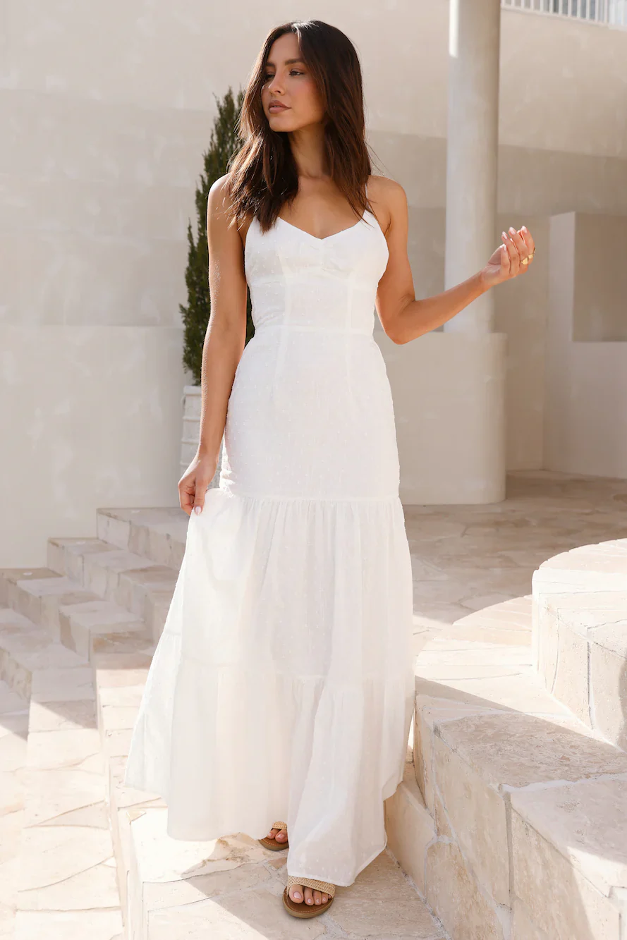 It's Warming Up Maxi Dress White - luluinthesky