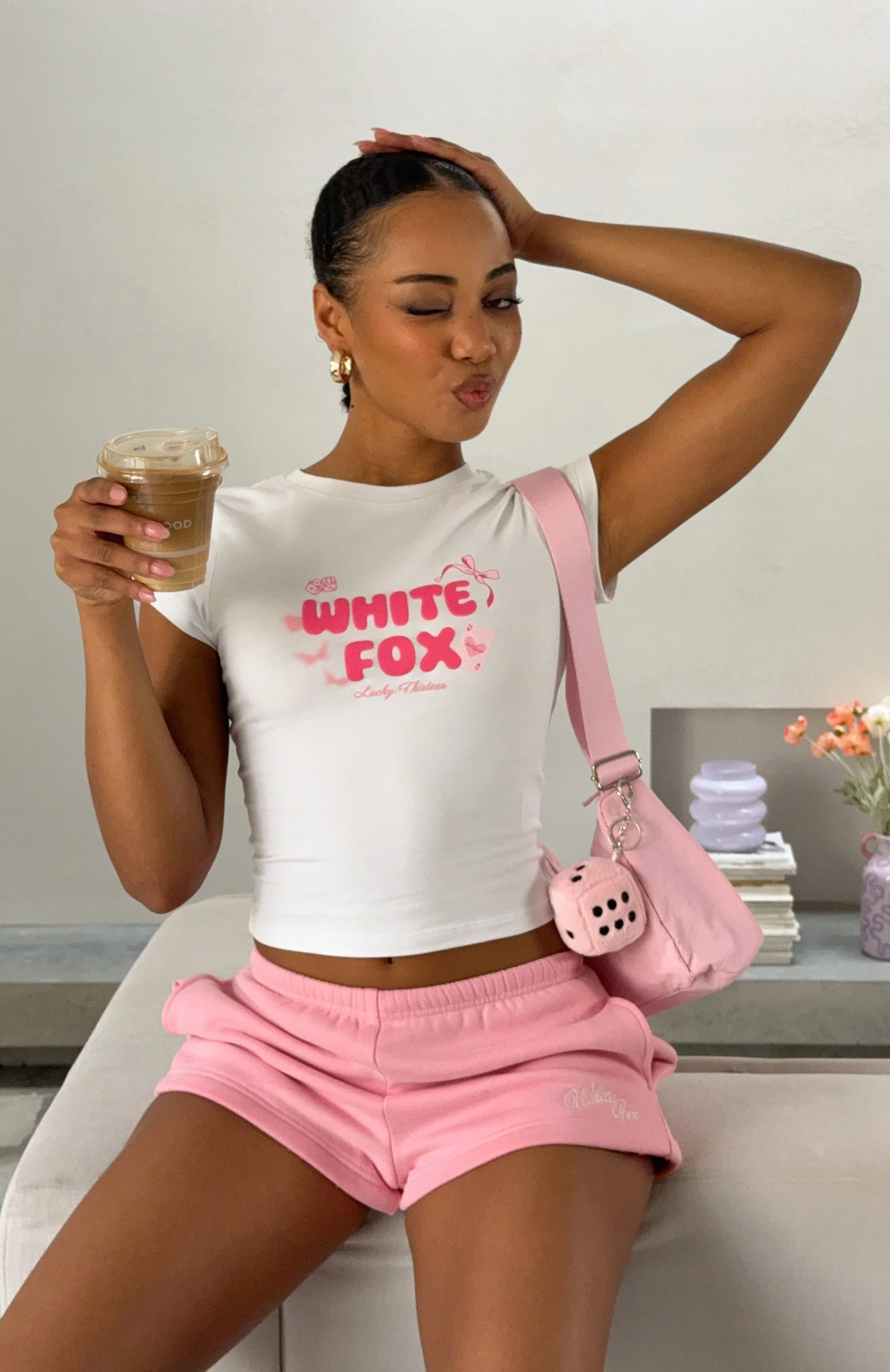 Lucky Thirteen Stephanie Baby Tee White - luluinthesky