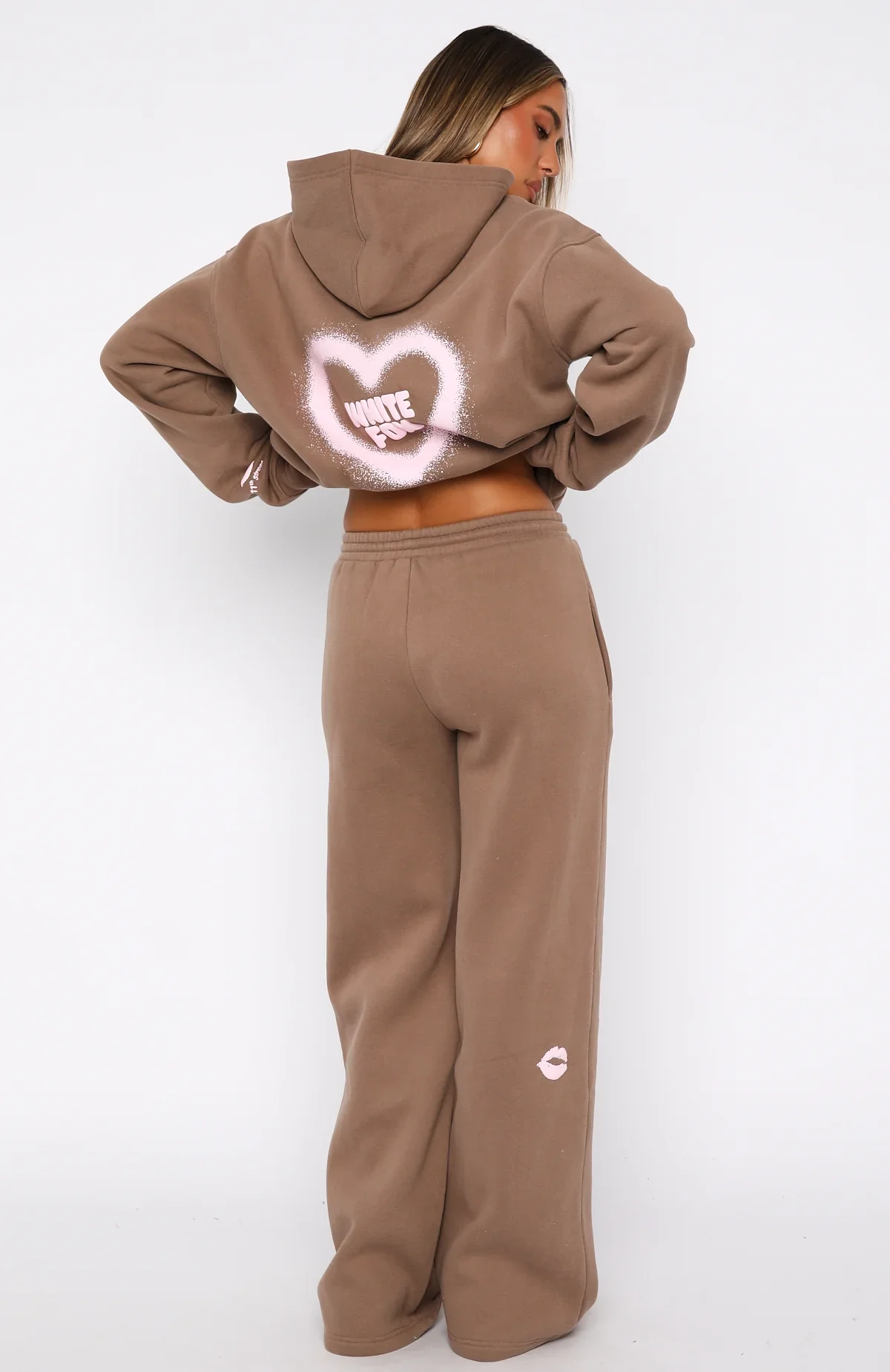 11th Street City Girl At Heart Wide Leg Sweatpants Cinnamon Bun - luluinthesky