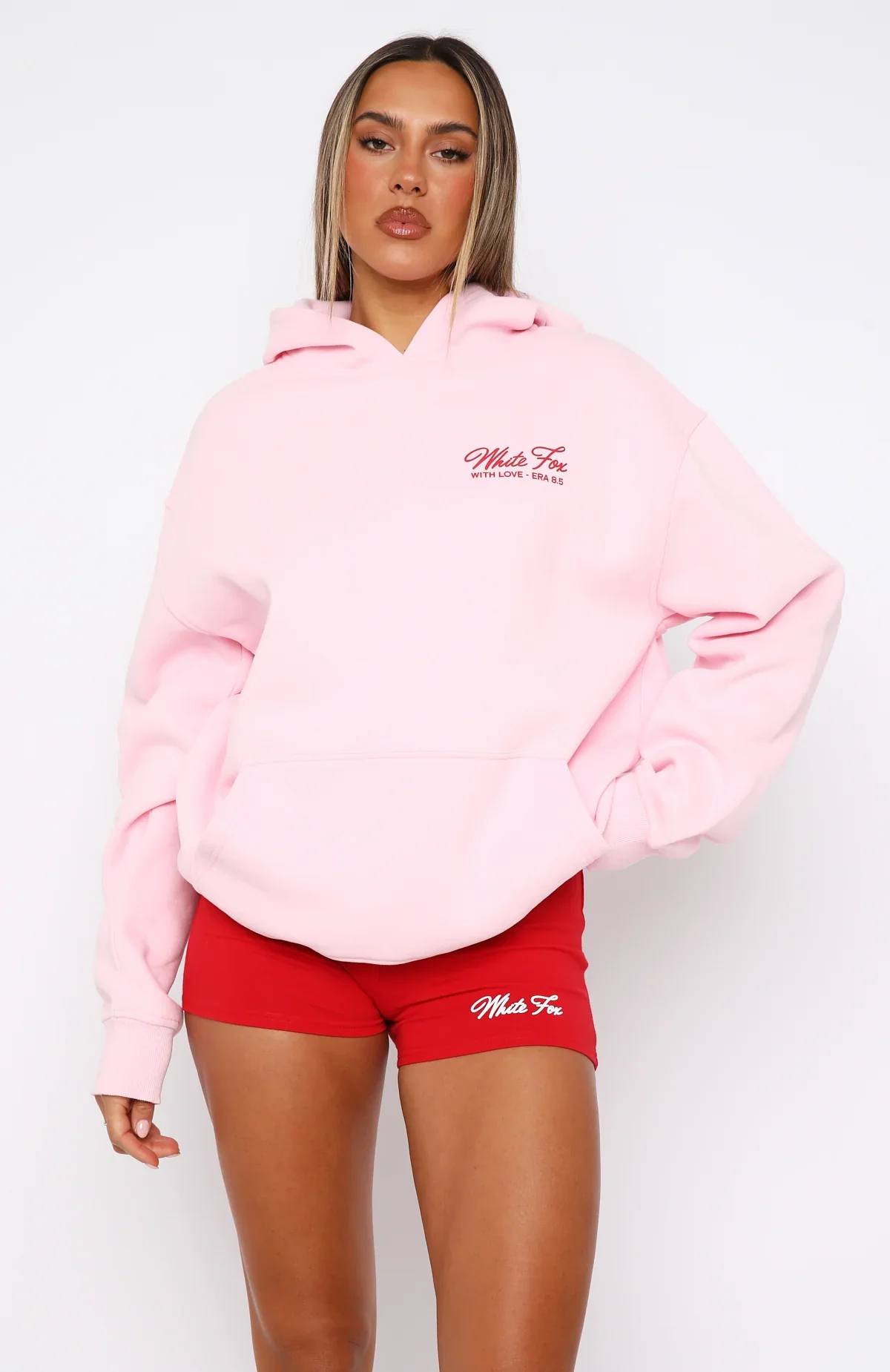 With Love & Kisses Oversized Hoodie Baby Pink - luluinthesky
