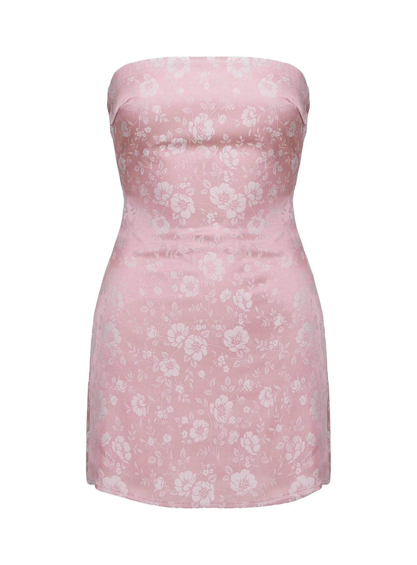 Ramie Strapless Mini Dress Dusty Pink - luluinthesky
