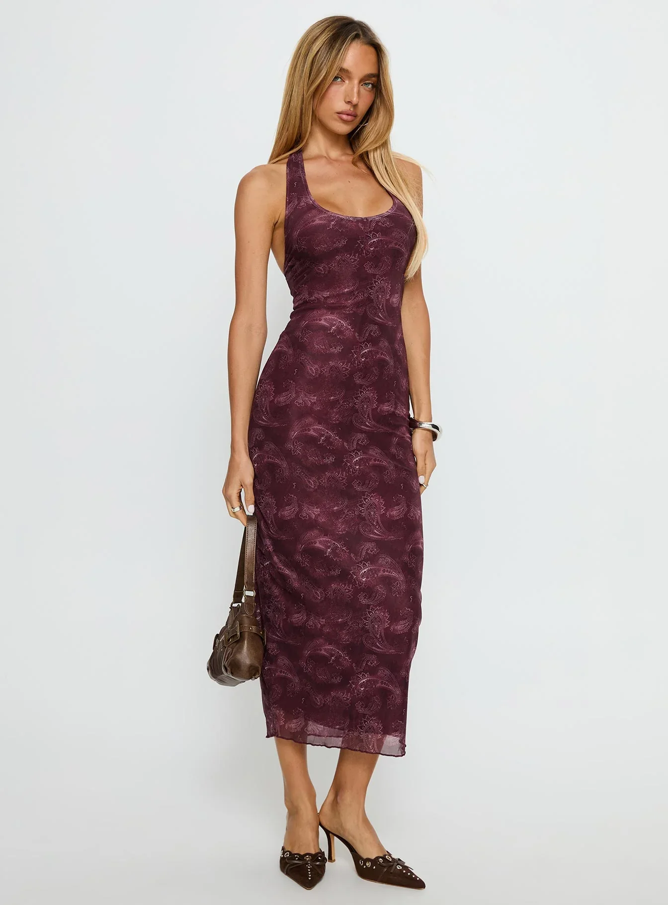 Datari Dress Tonal Paisley Plum - luluinthesky