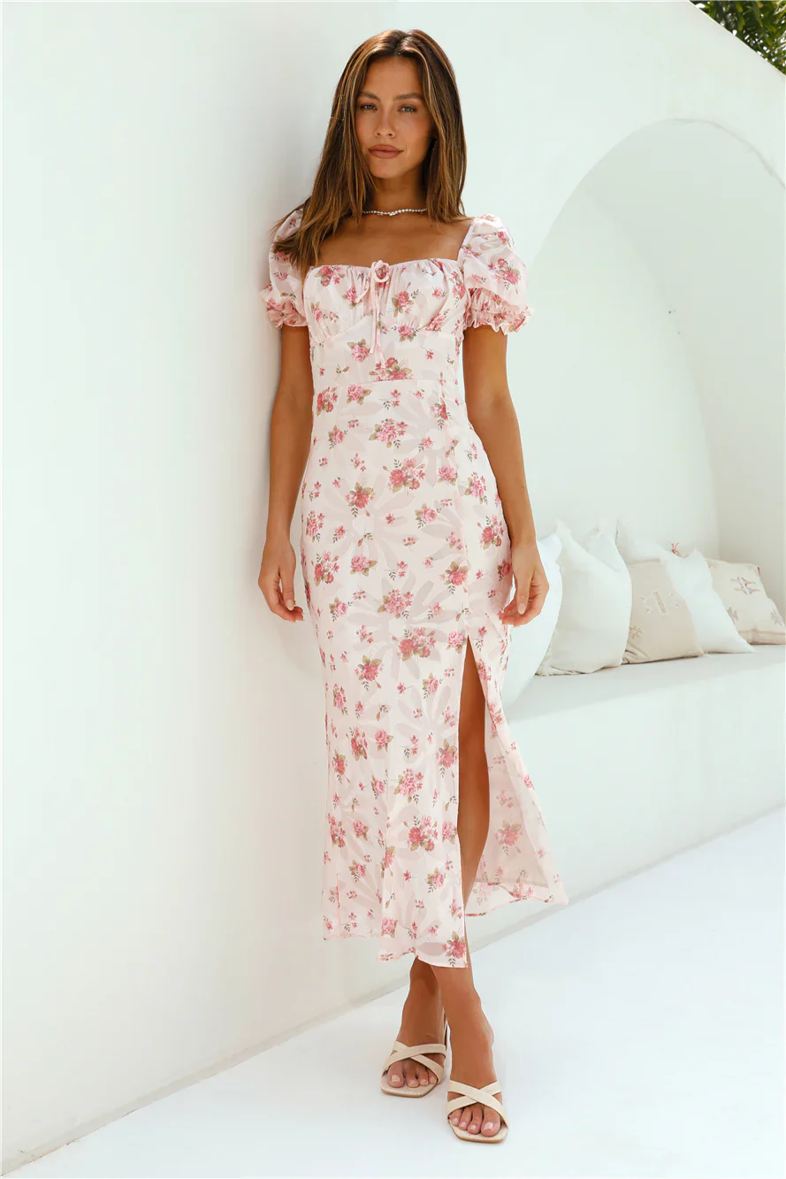 Making Me Blush Maxi Dress Pink - luluinthesky