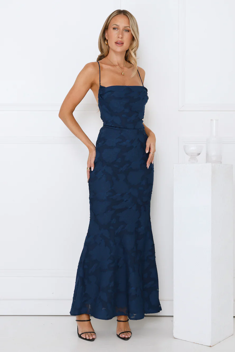 Bridge To Wonderland Maxi Dress Navy - luluinthesky