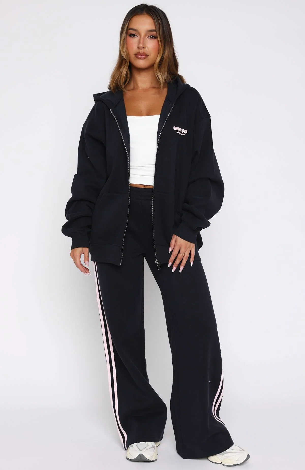 Lucky Thirteen Charise Wide Leg Sweatpants Navy - luluinthesky