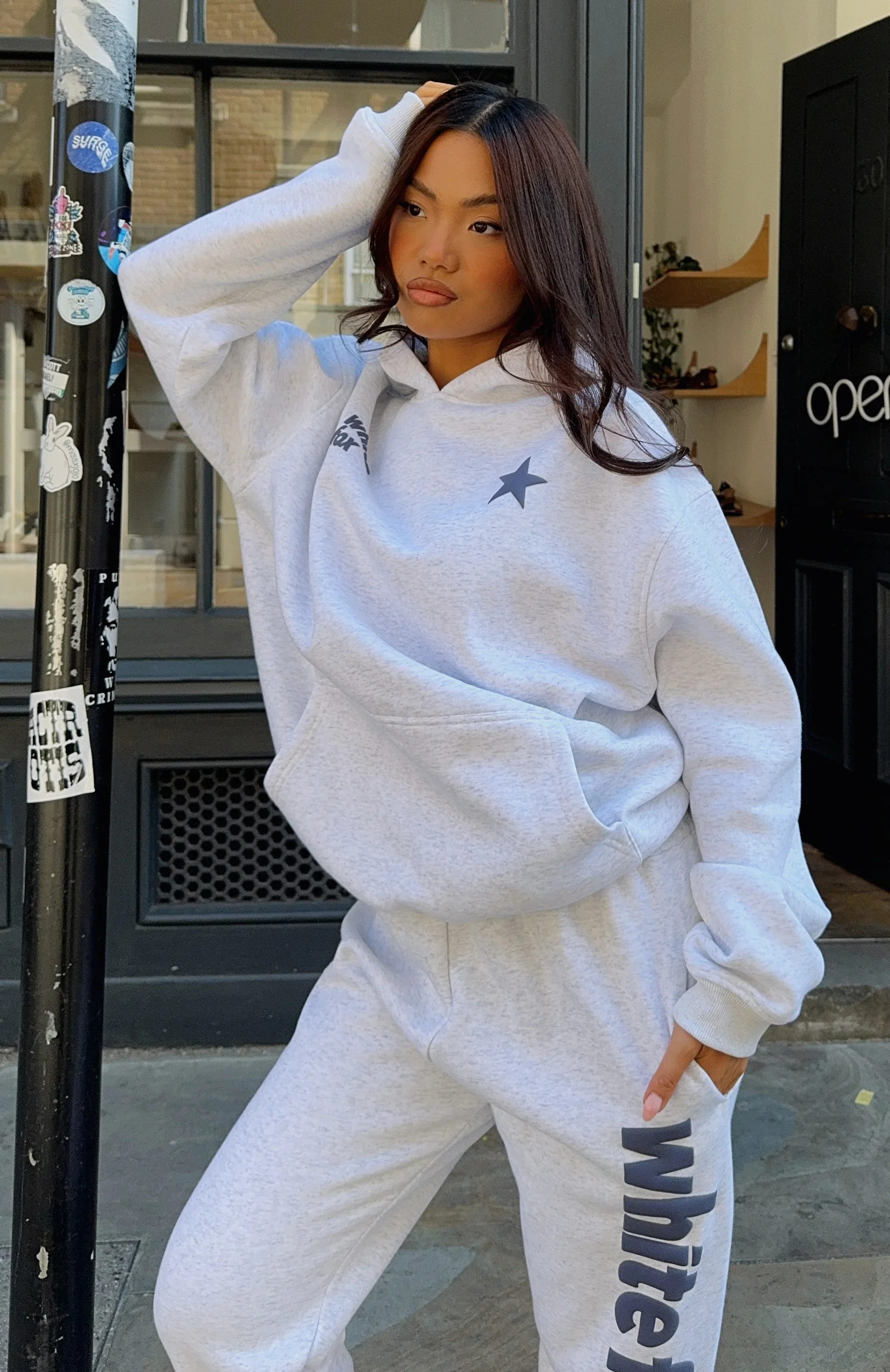 From The Archives Freya Oversized Hoodie Grey Marle - luluinthesky